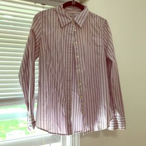 striped womans button up
